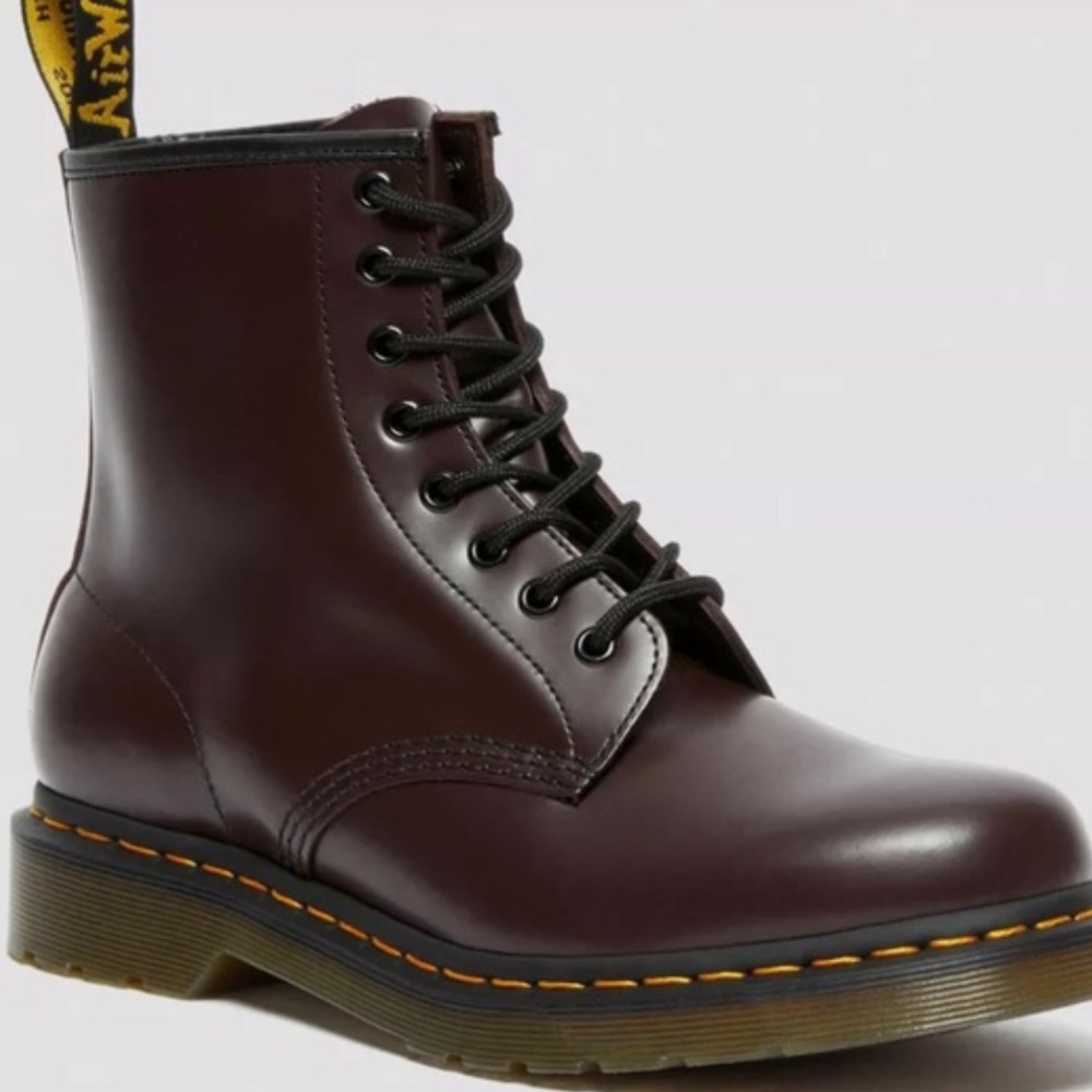 DR MARTENS 1460 BOOTS BURGUNDY SMOOTH